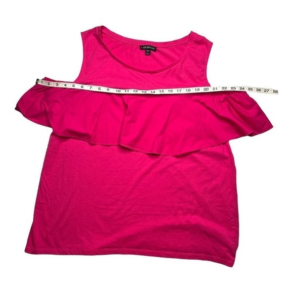 LANE bryant magenta cold shoulder ruffle top size 18/20 - Picture 7 of 7